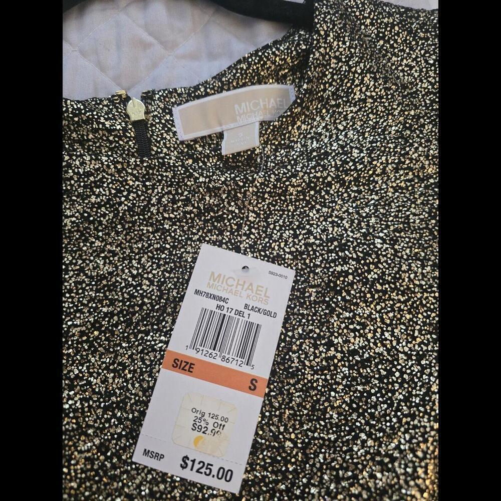 Michael Kors Women' Mini Dress In Color Shimmer Gold | Formal/cocktail  Dress - Picture 6 of 7